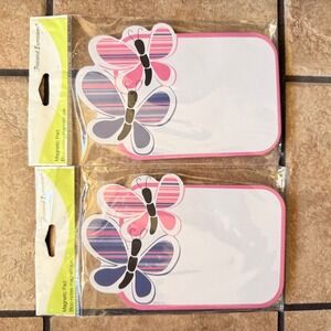 Butterfly Magnetic Notepad Treasured Expressions Set of 2 New Sealed